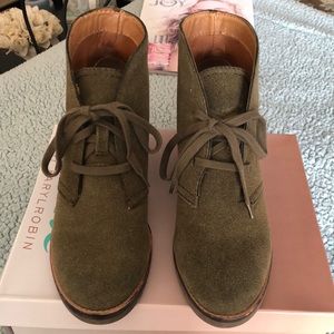 EUC Olive Green Booties
